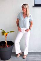 Top manche courte bleu clair