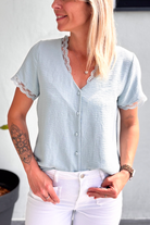 Top manche courte bleu clair