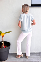 Top manche courte bleu clair