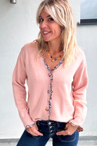 Gilet rose pale fleuri femme la boutique de lydie