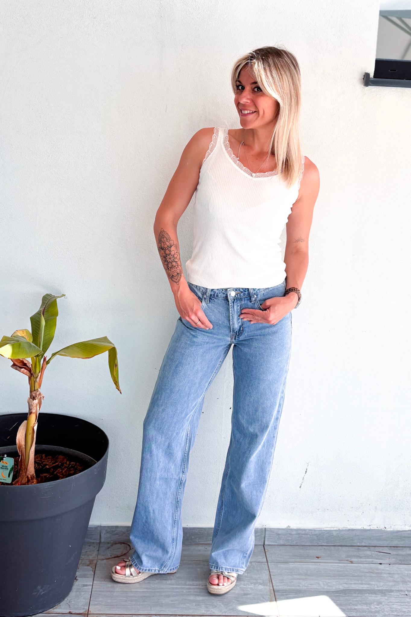 Pantalon Wide Leg jean bleu clair la boutique de lydie 