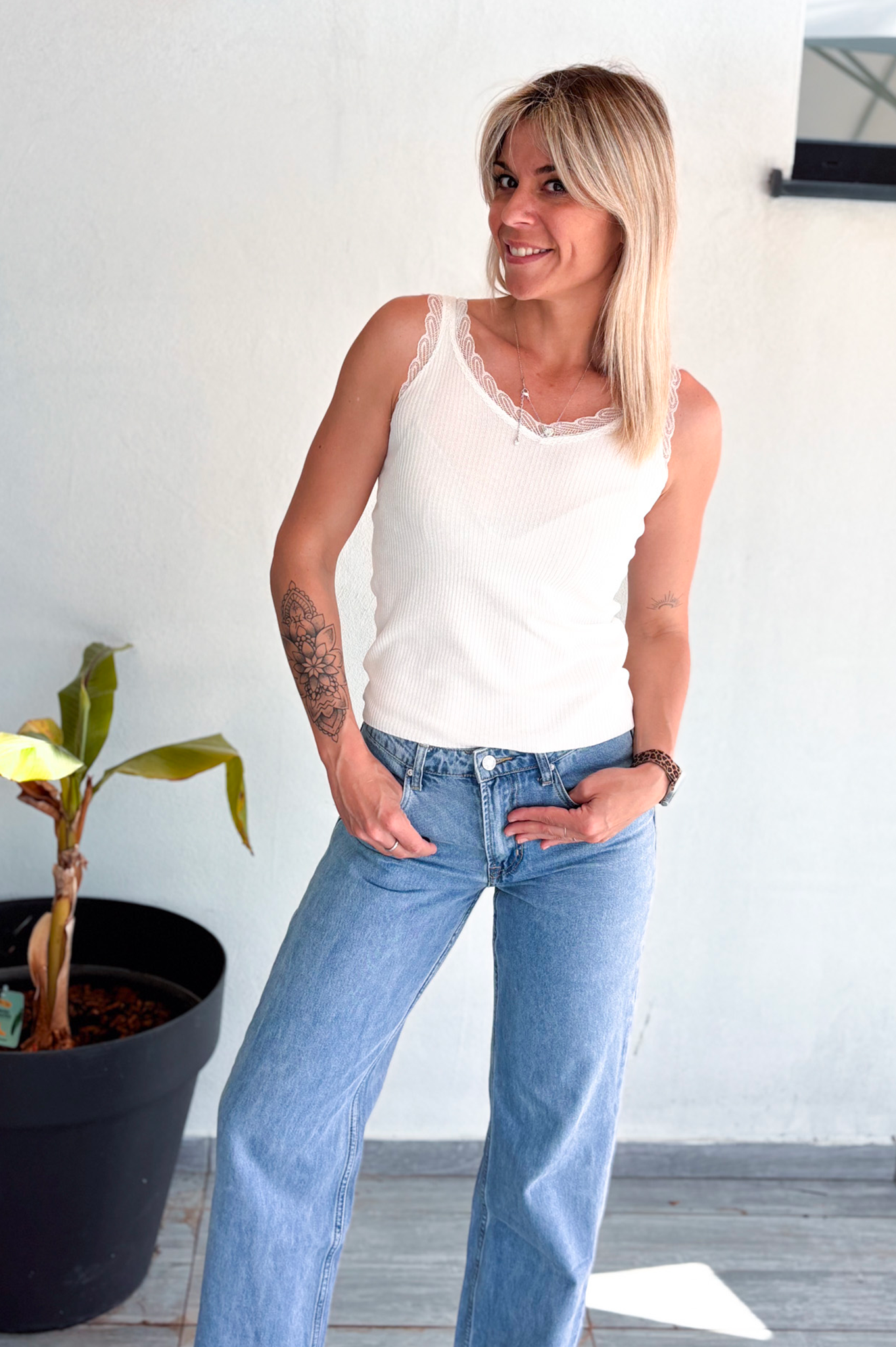 Pantalon Wide Leg jean bleu clair