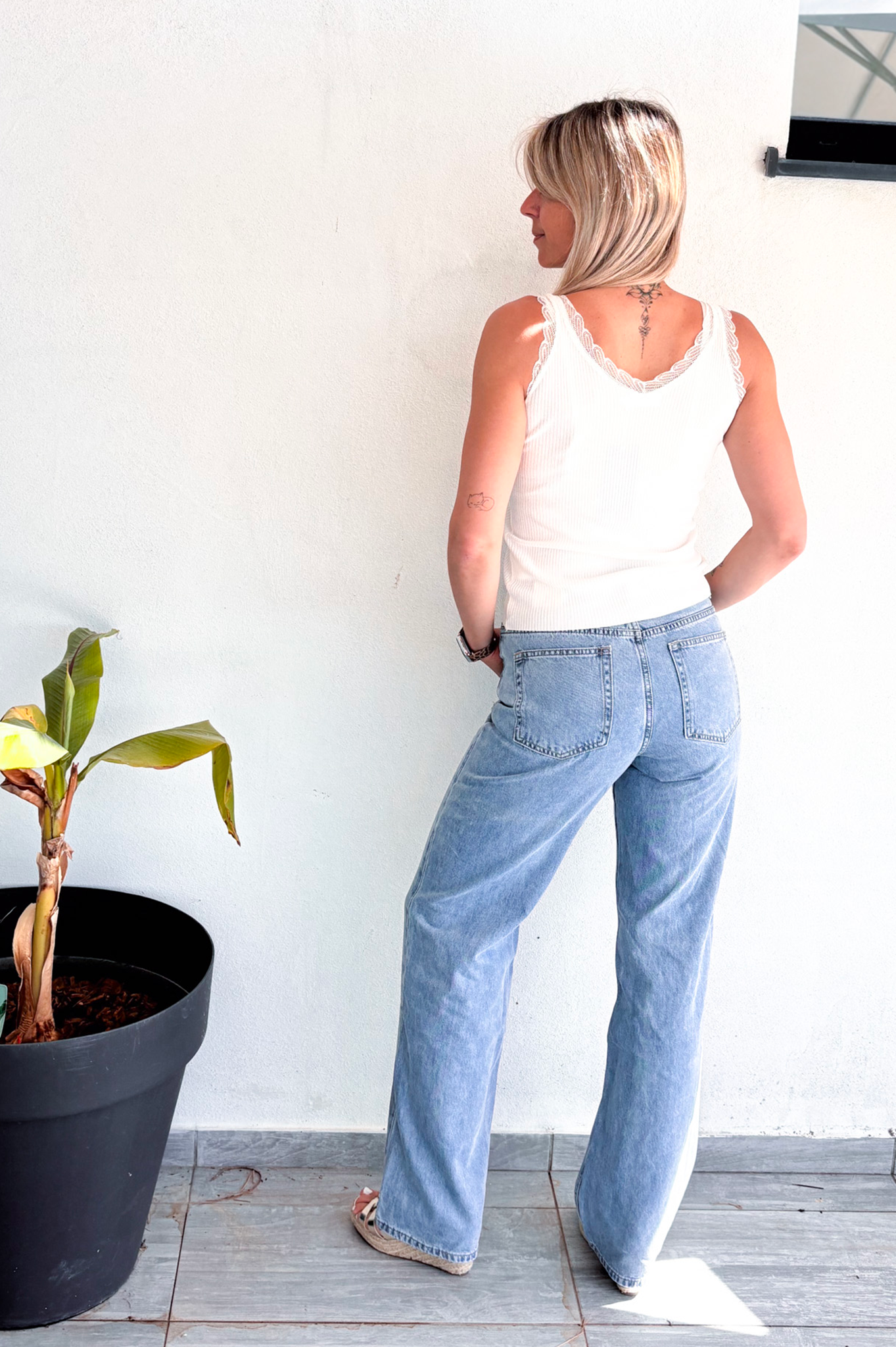 Pantalon Wide Leg jean bleu clair