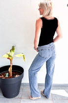 Pantalon Wide Leg jean bleu foncé