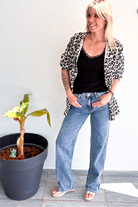 Pantalon Wide Leg jean bleu foncé