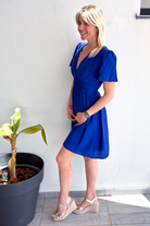 Robe courte bleu électrique