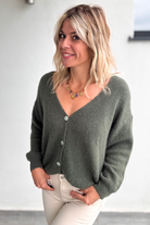 Le Gilet "Cocon" Baby Alpaga - Kaki la boutique de lydie