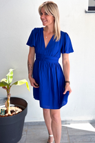 Robe courte bleu électrique