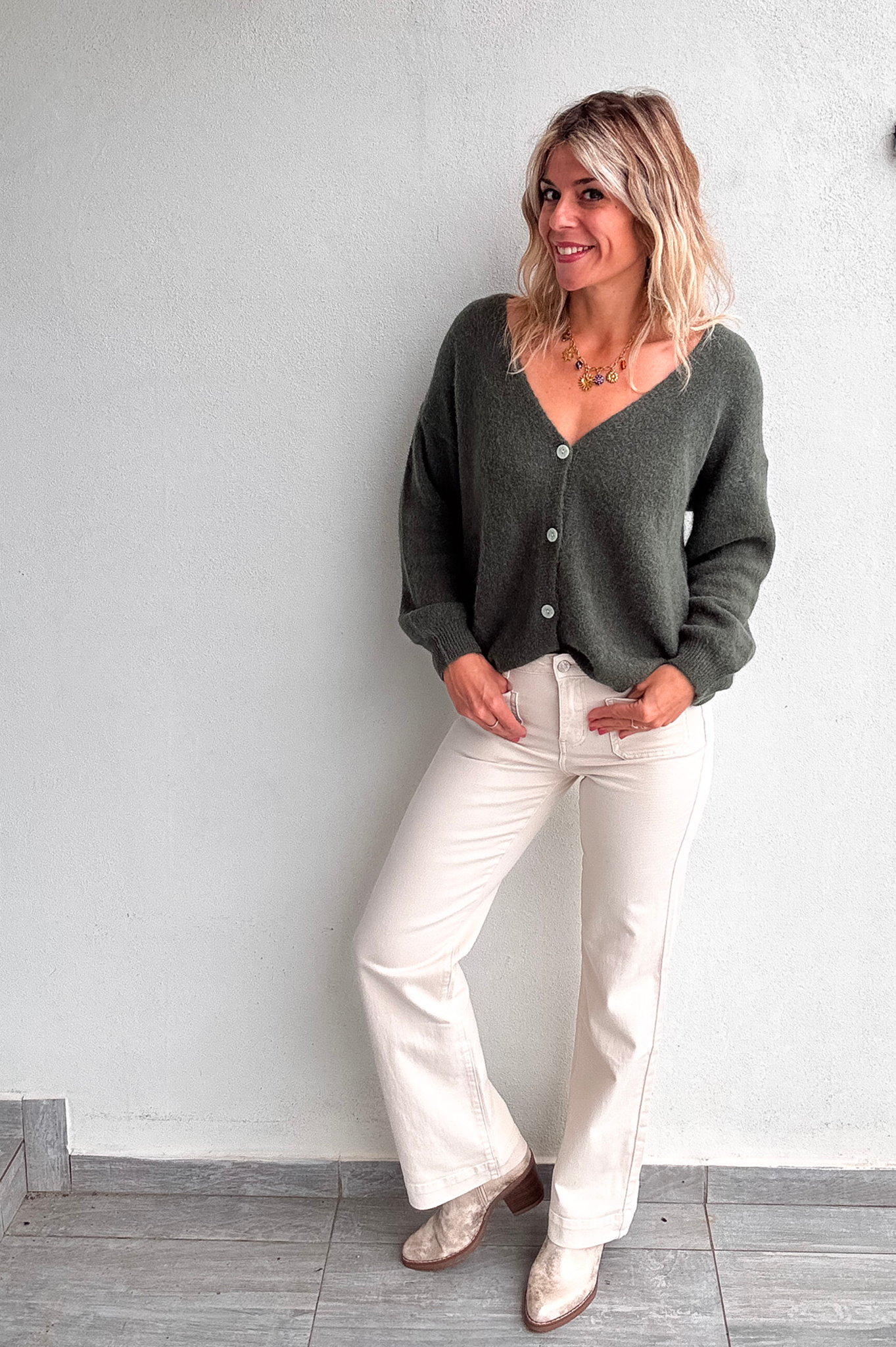 Le Gilet "Cocon" Baby Alpaga - Kaki