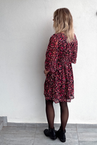 Robe Courte Cache-Cœur Imprimée - Léopard Rose & Noir