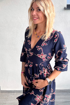 Robe courte Marine avec broderie