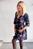 Robe courte Marine avec broderie la boutique de lydie