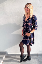 Robe courte Marine avec broderie