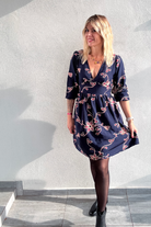 Robe courte Marine avec broderie