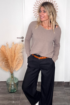 Pull Taupe Maille Douce