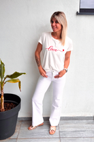 T-shirt blanc brodé "Love"  la boutique de lydie 