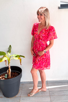 Robe courte rose fleuri la boutique de lydie