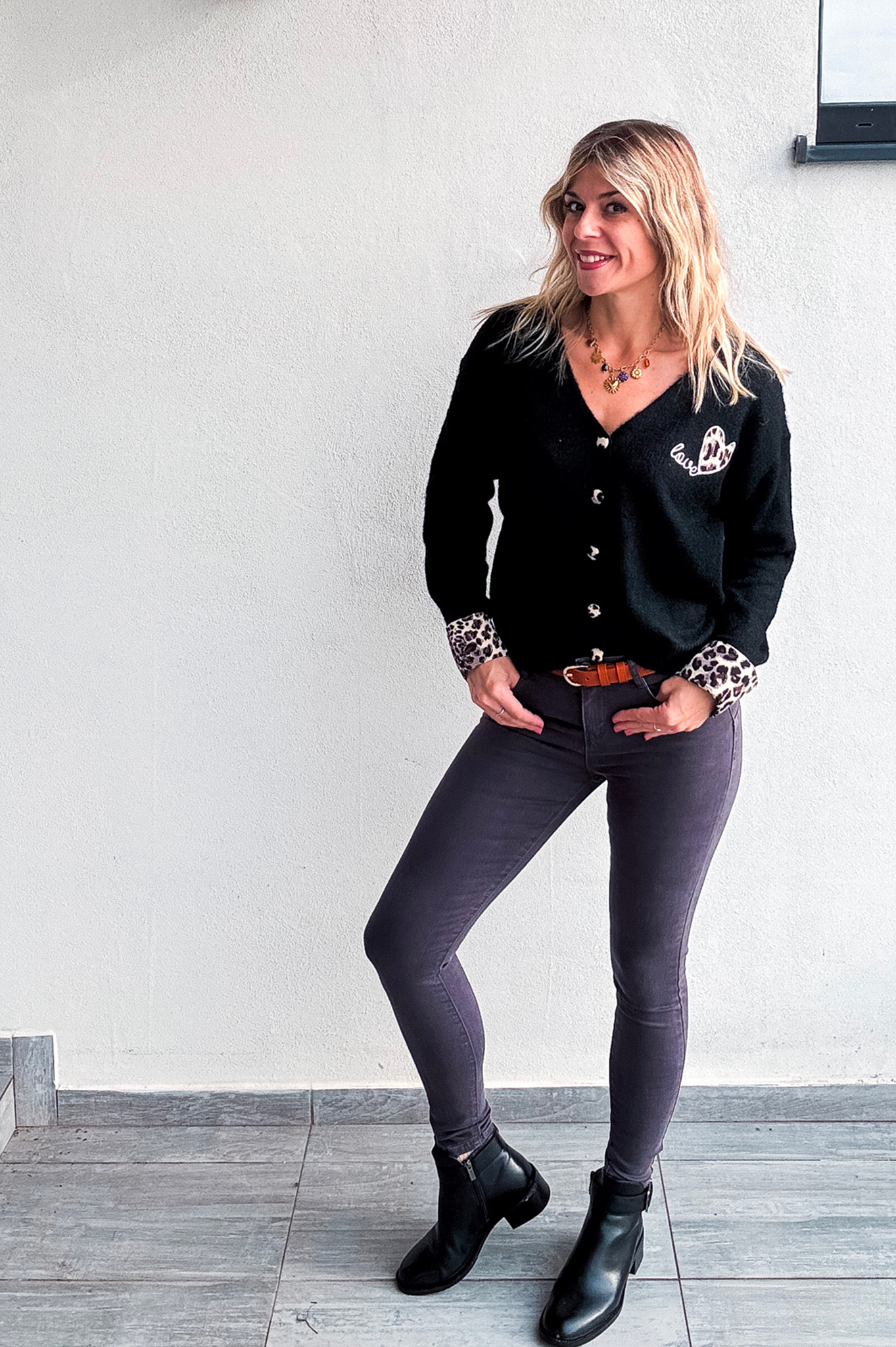 Jean Skinny Gris Anthracite Stretch Femme