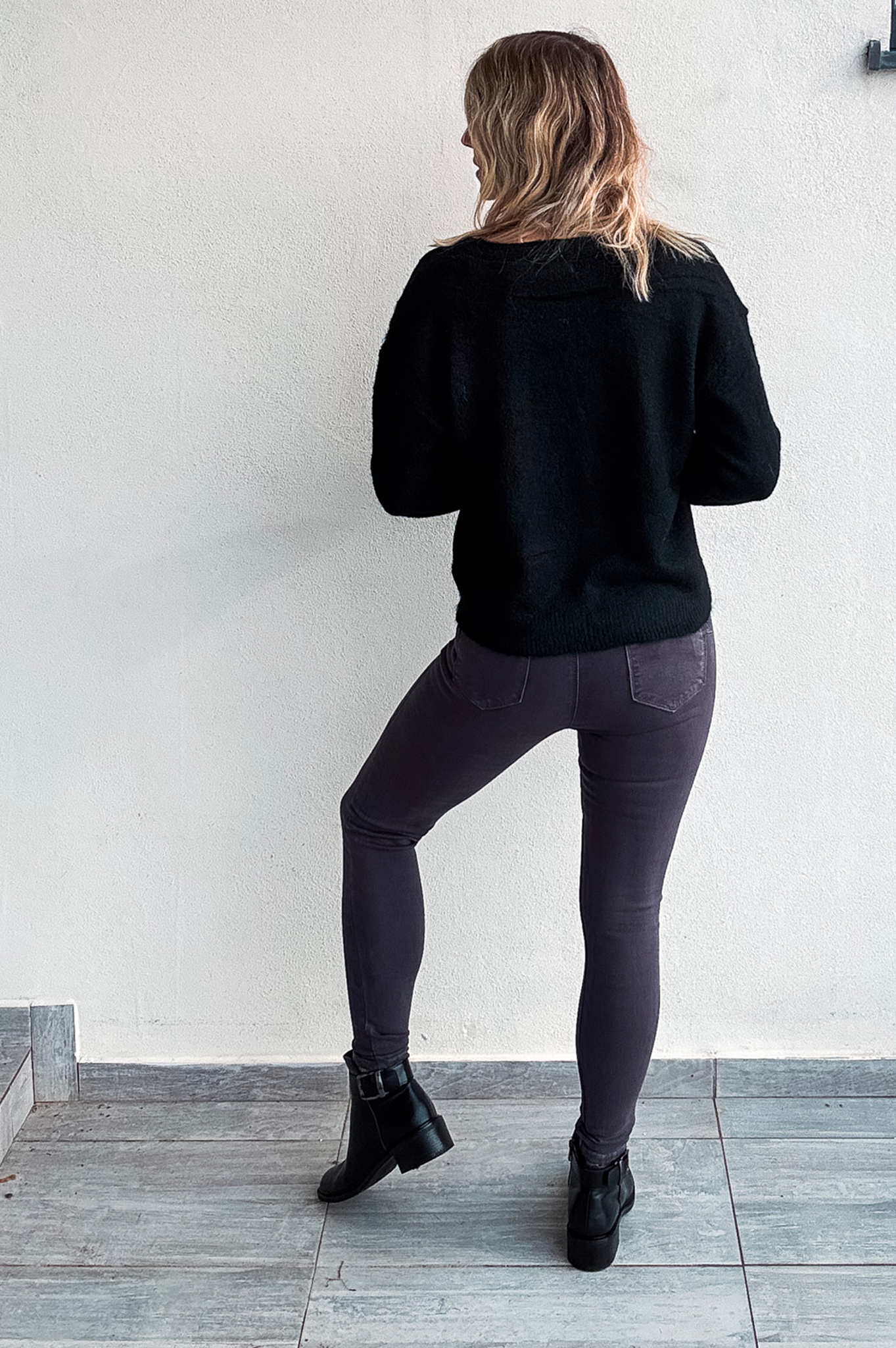 Jean Skinny Gris Anthracite Stretch Femme