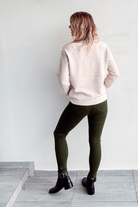 Pantalon skinny vert kaki foncé stretch,