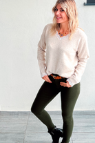 Pantalon skinny vert kaki foncé stretch,