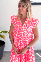 Robe ample motif léopard fushia 