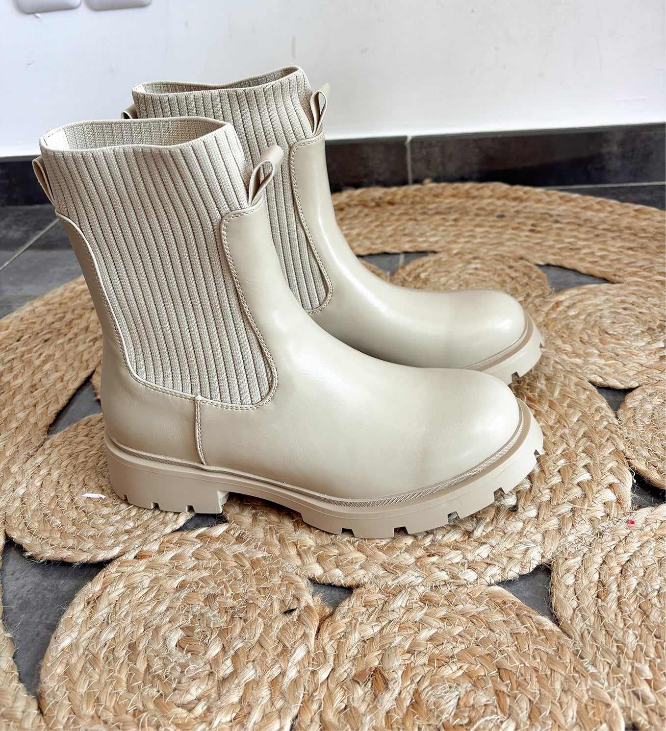 Bottines beige femme