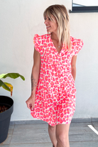 Robe ample motif léopard fushia 