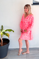 Robe courtes motif léopard fushia la boutique de lydie