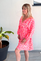 Robe courtes motif léopard fushia 