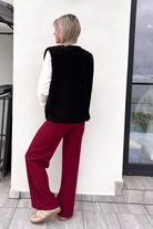 Pantalon fluide Wide leg bordeaux