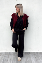 Gilet sans manches bordeaux en grosse mailles la boutique de lydie