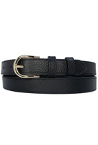 Ceinture noire fine en cuir de vachette