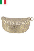 Sac banane en cuir daim impression léopard 