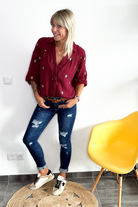 Jean bleu skinny style usé la boutique de lydie