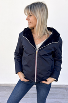 Parka marine réversible fourrure marine la boutique de lydie