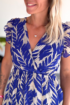 Robe short bleu et écru