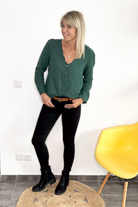 Blouse verte manches longues la boutique de lydie