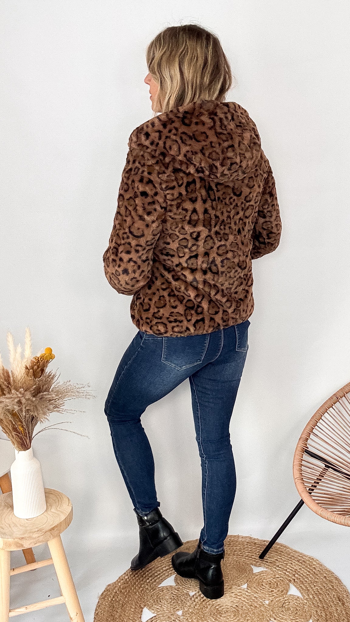 doudoune reversible noire leopard femme
