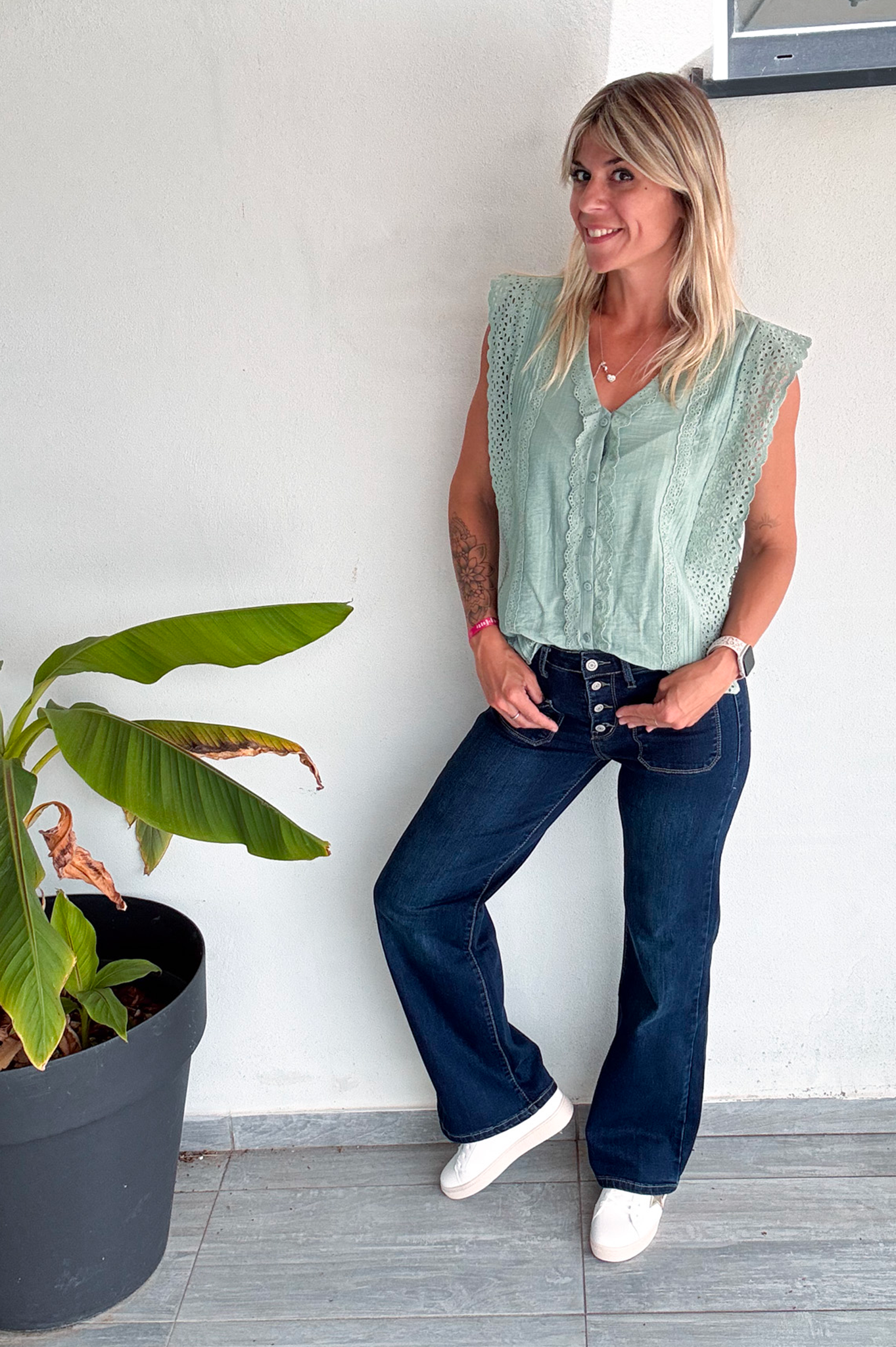 Jean flare évasé taille haute