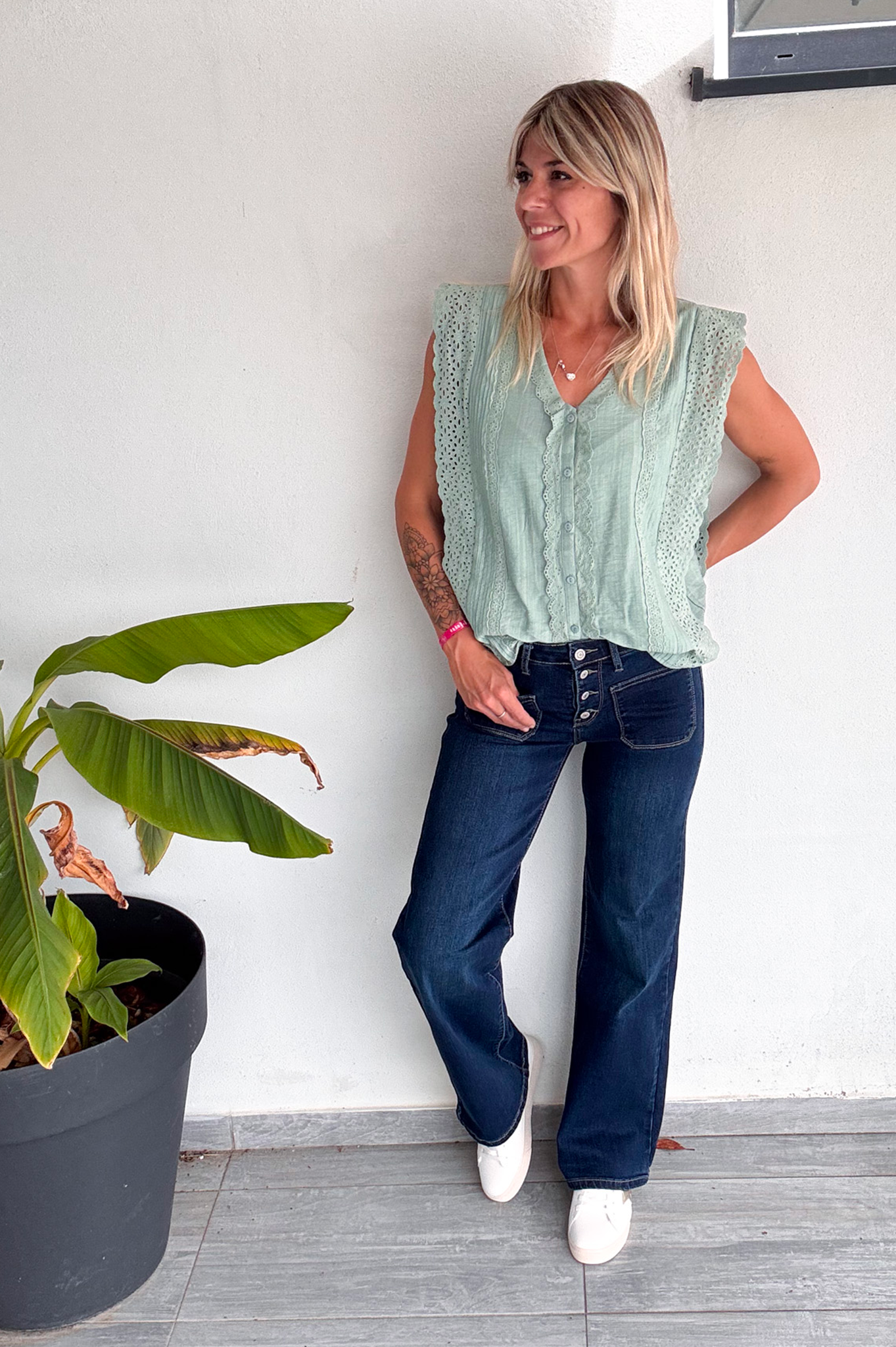 Jean flare évasé taille haute