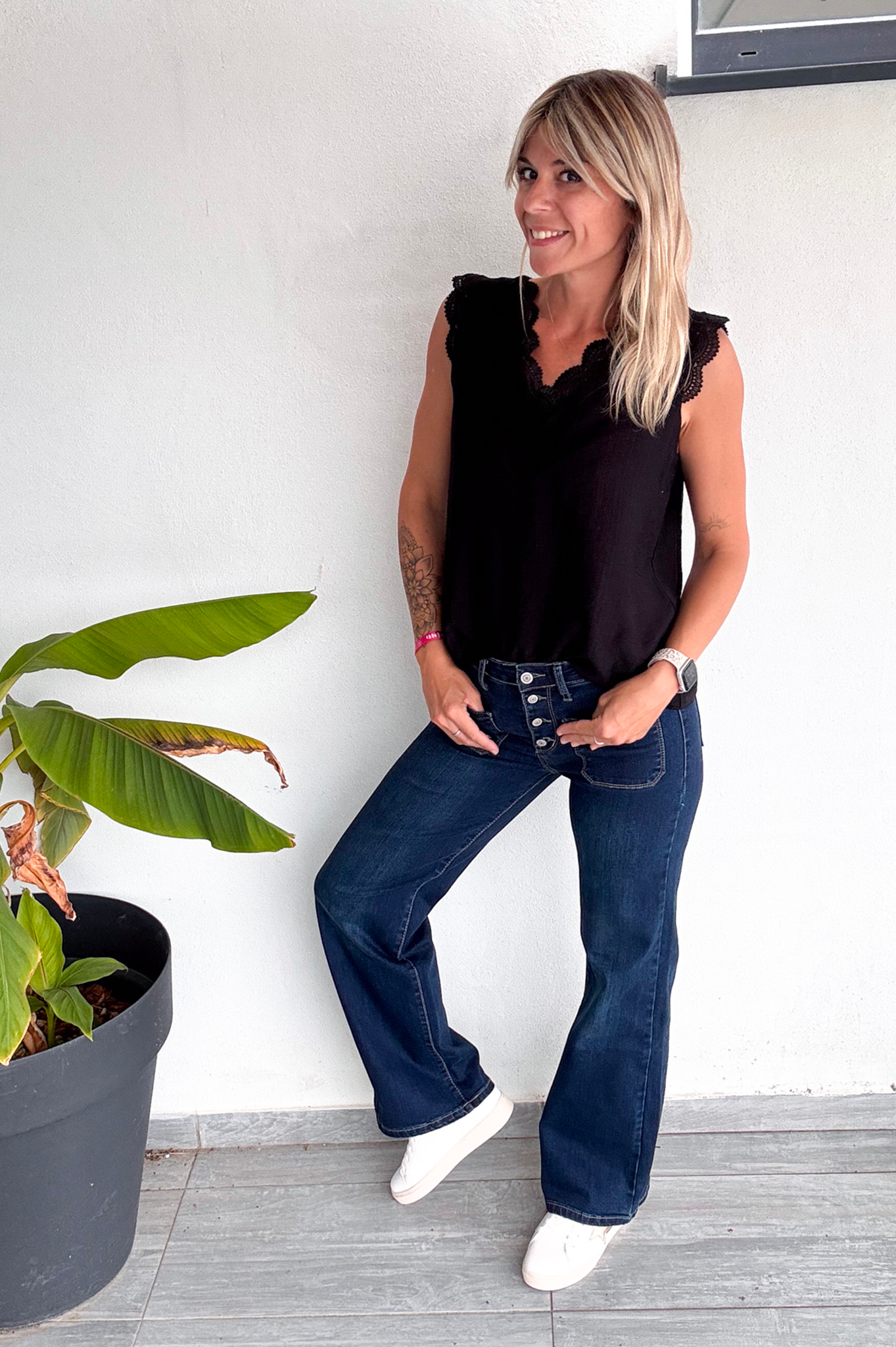 Jean flare évasé taille haute