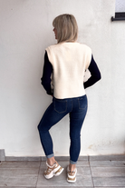 Pull sans manches beige