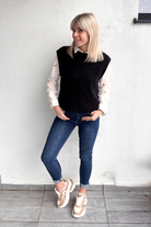 Pull sans manches noir la boutique de lydie