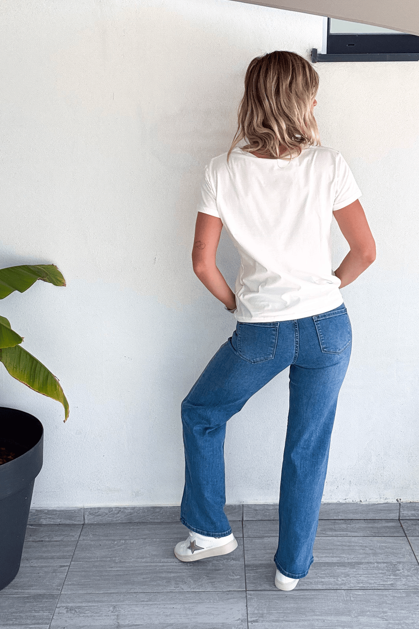 Jean flare bleu clair évasé