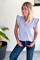 Blouse sans manches à rayures 