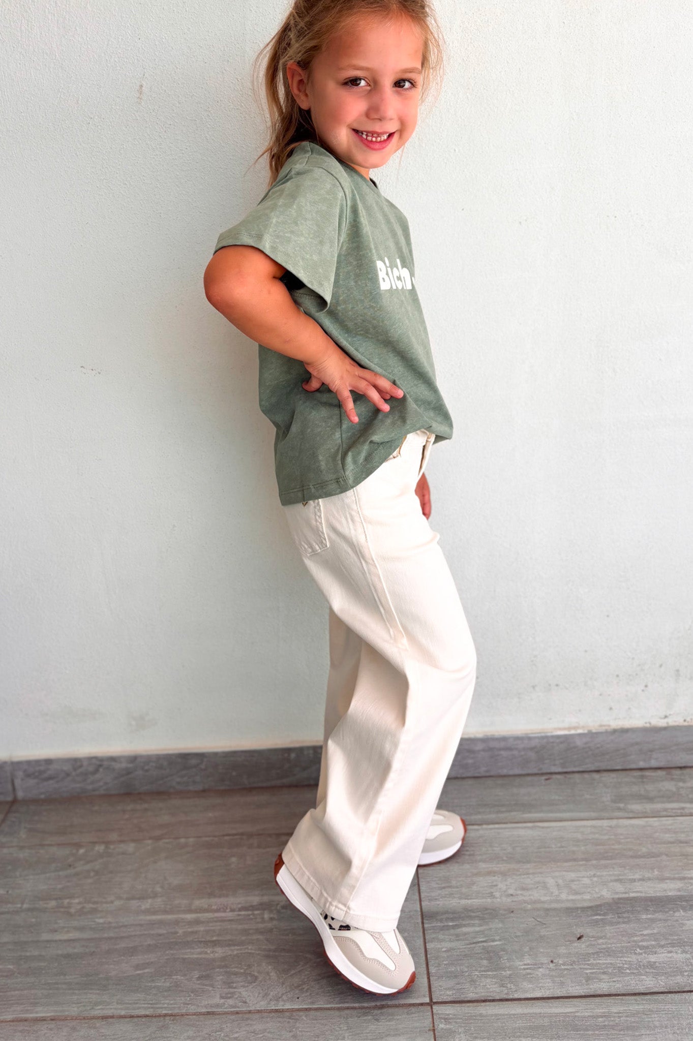 Jean large beige clair enfant la boutique de lydie