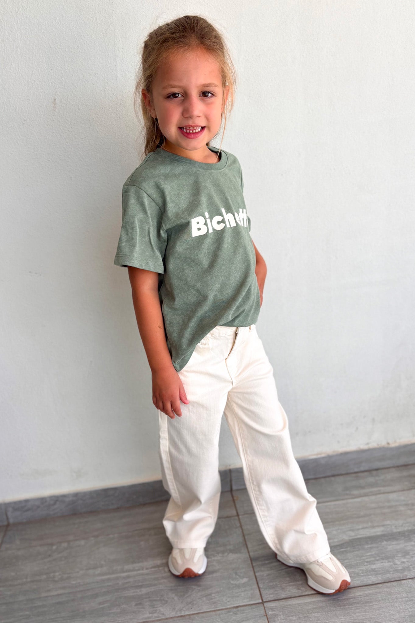 Jean large beige clair enfant