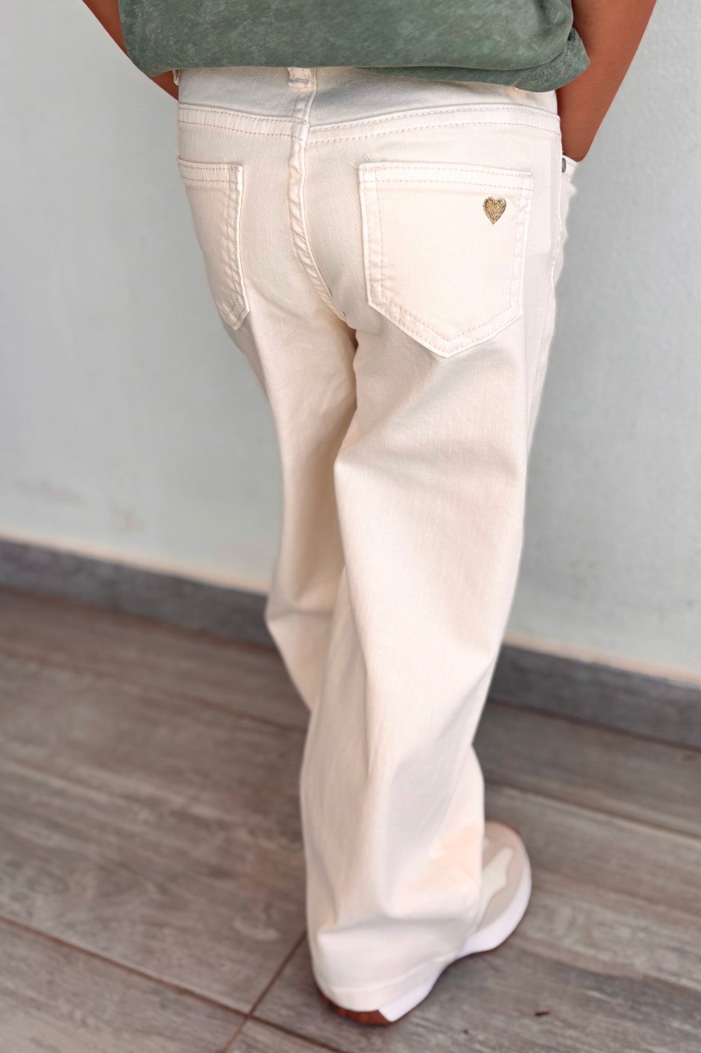 Jean large beige clair enfant