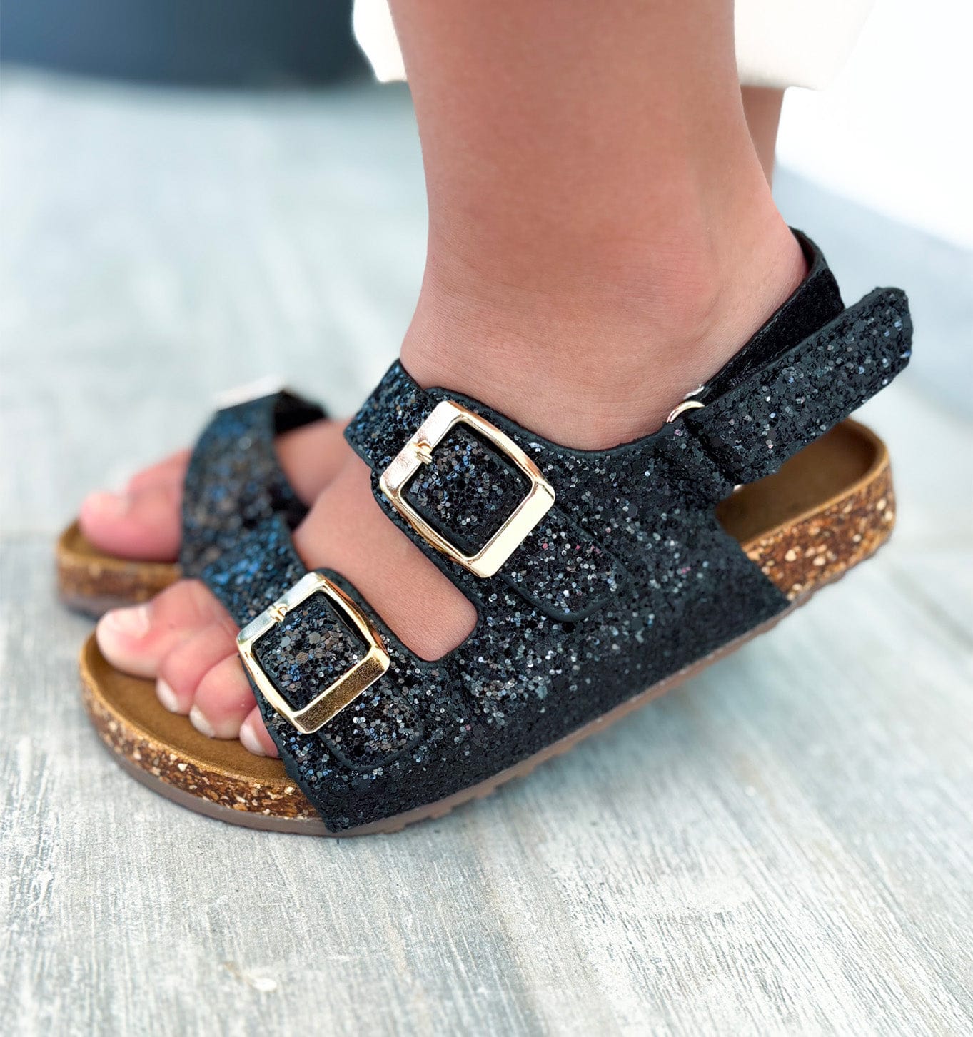 Sandale noires pailleté enfant